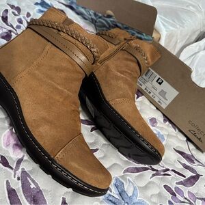 Clarks Tan Ankle Boots